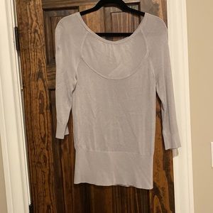 Light grey/silver ish WHBM 3/4 sleeve lightweight sweater NWT